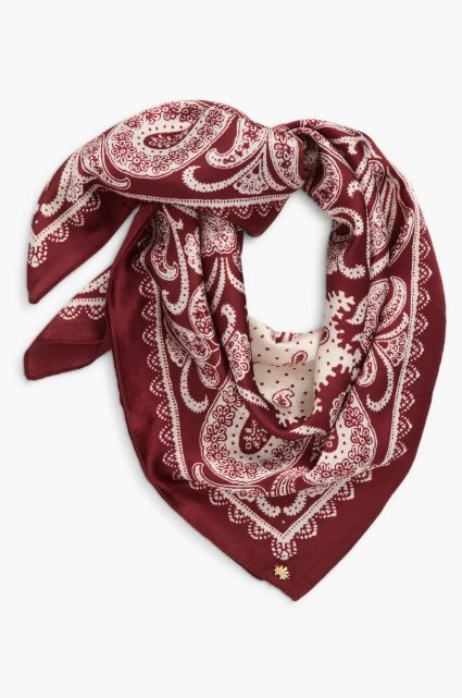 Lele Sadoughi Merlot Paisley Square Scarf