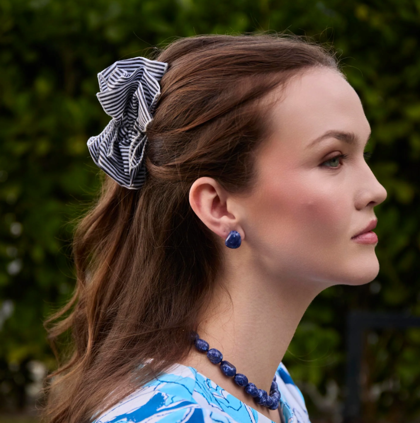 Lele Sadoughi Indigo Baroque Stud Earrings