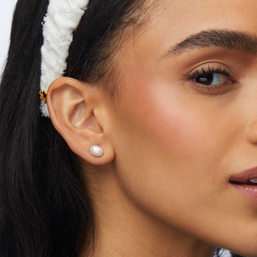 Lele Sadoughi Freshwater Pearl Stud Earrings