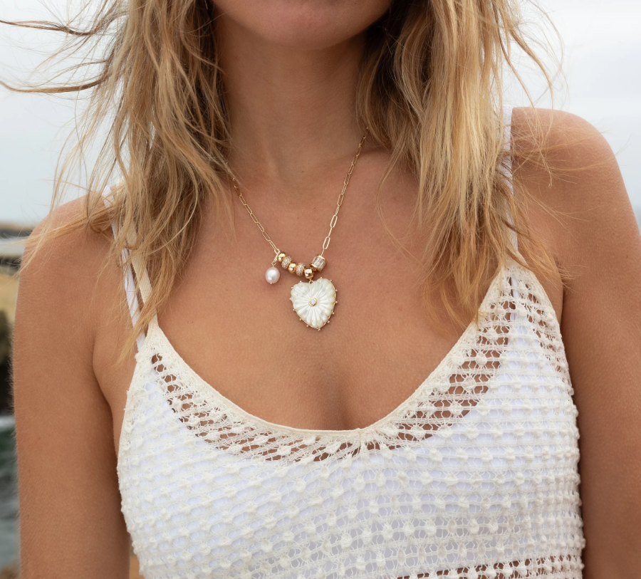 THATCH Soiree Mother of Pearl Heart Necklace
