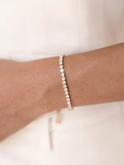 Ettika Adjustable Dainty Crystal Bracelet