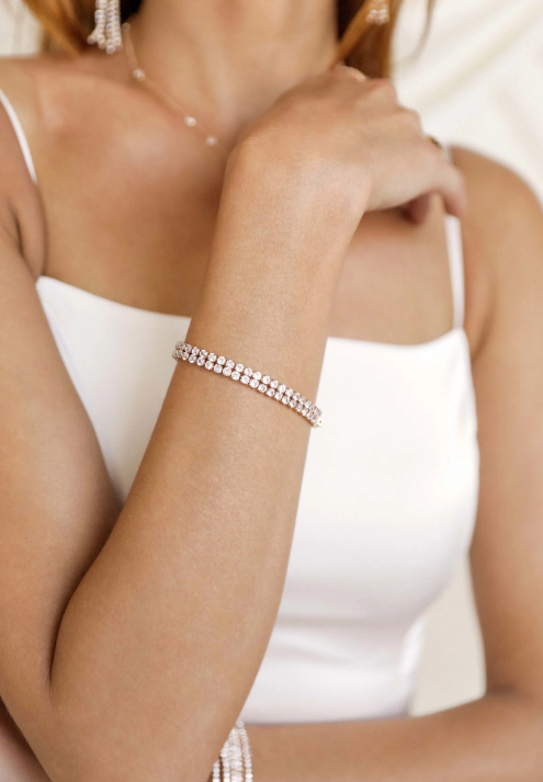 Ettika Crystal Double Layered Tennis Bracelet