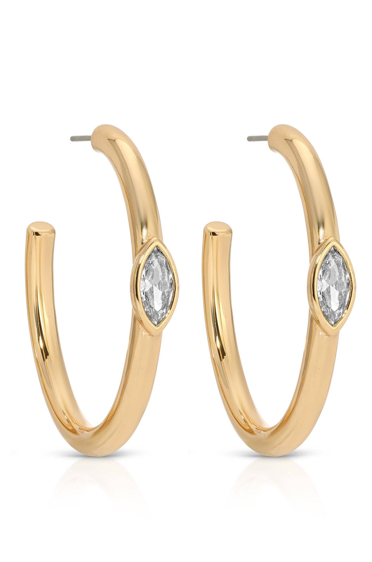 Ettika Large Marquise Crystal Hoops