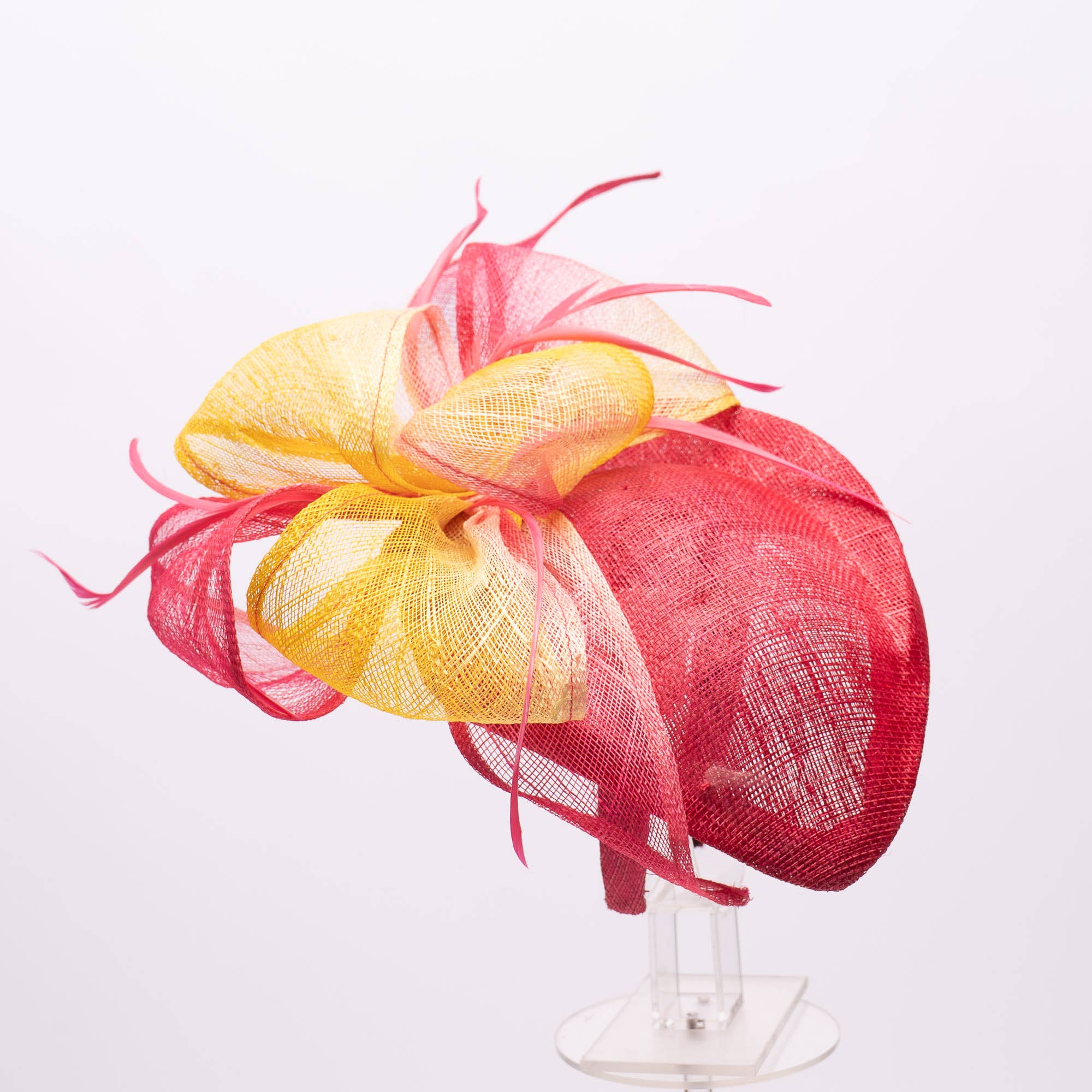 Sinamay Pillbox Fascinator with Tie Dye Swirl