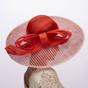 Dual Color Sinamay Fascinator with Jinsin Buntal Bow