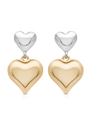 Ettika Mixed Metal Heart Earrings