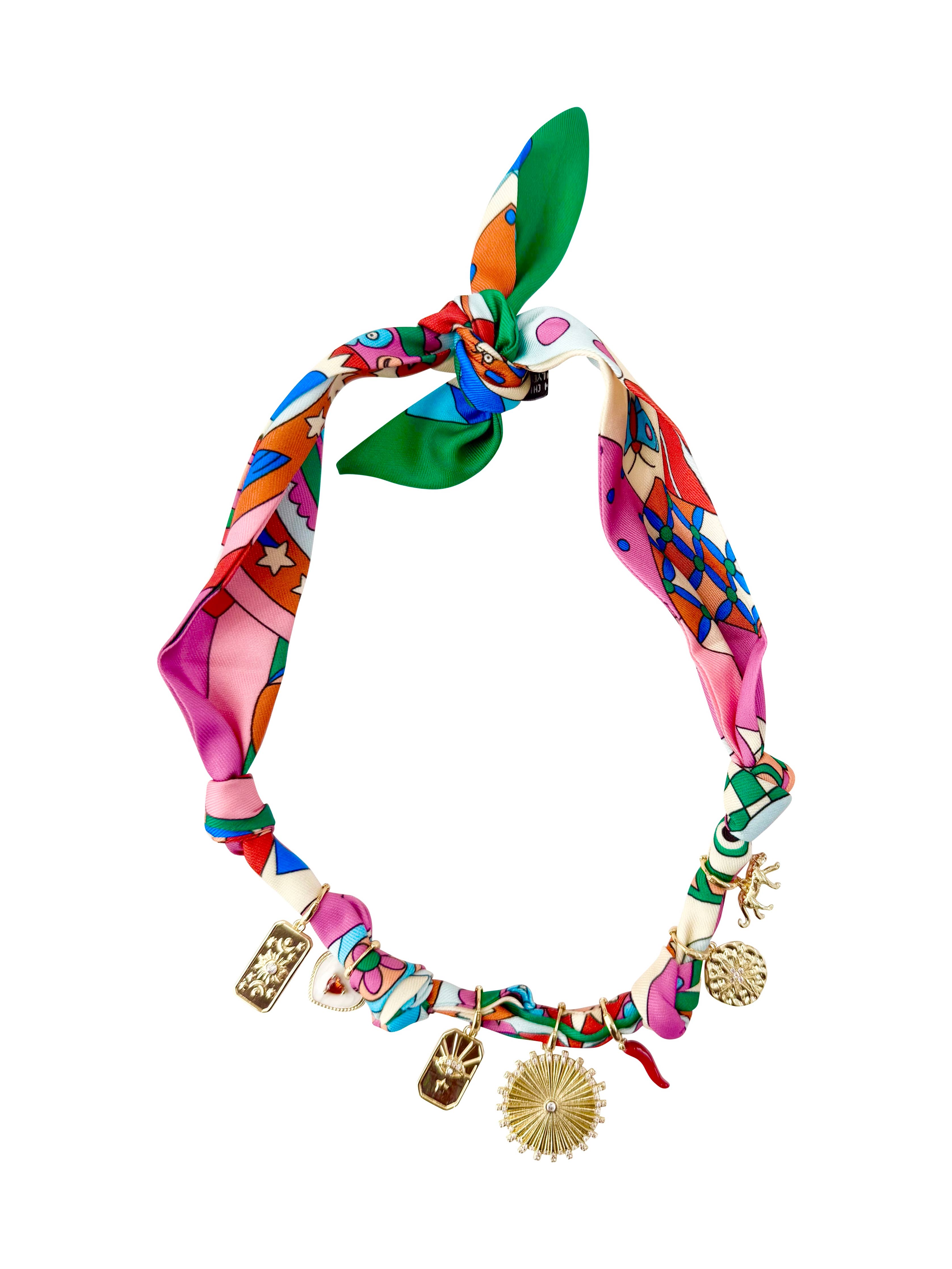 Gemelli Liza Multi Charm Scarf Necklace 