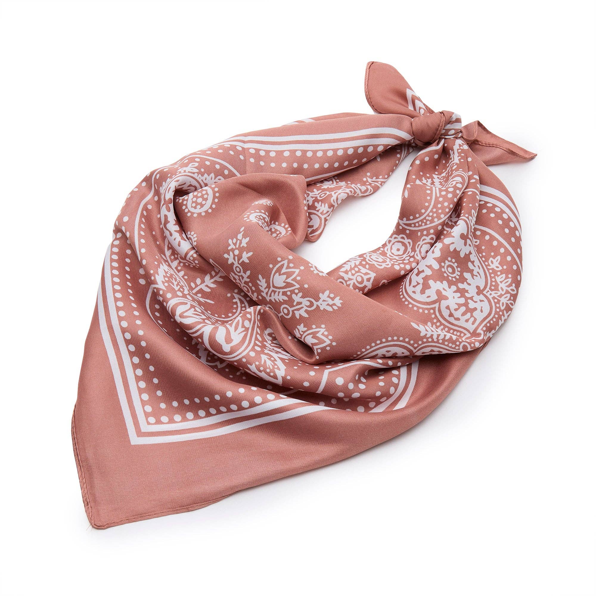 Lele Sadoughi Blush Paisley Square Satin Scarf