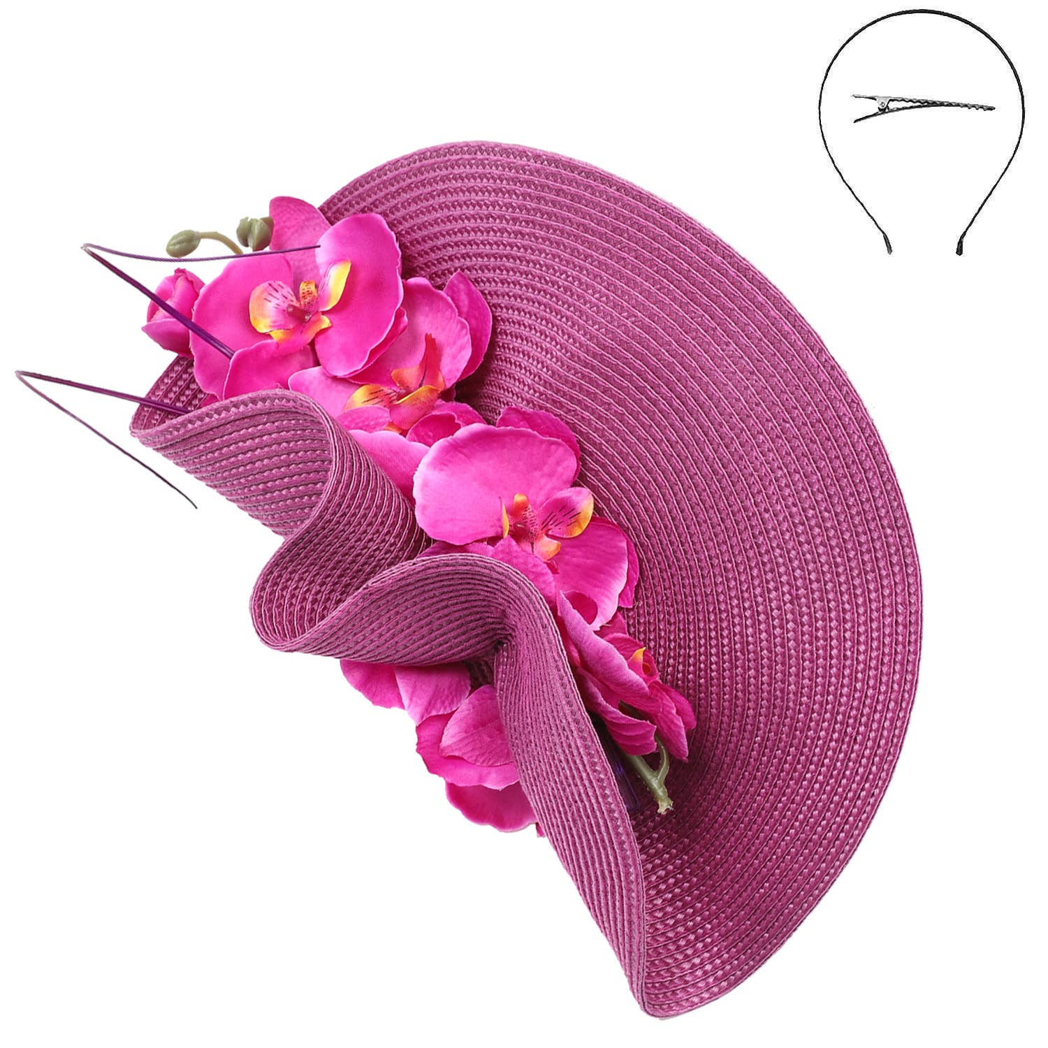 Fashion Fascinator with Orchid Flower