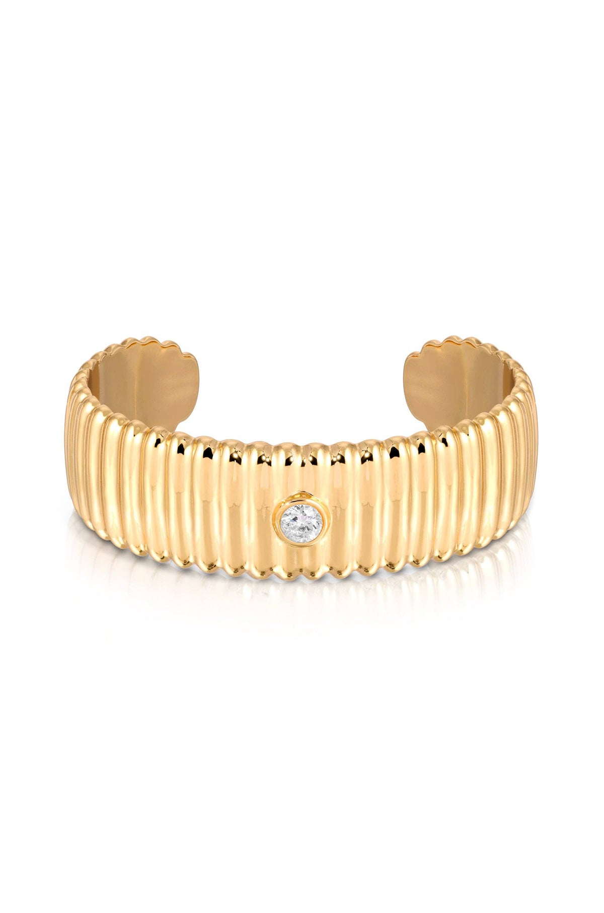 Ettika Ribbed Crystal Cuff