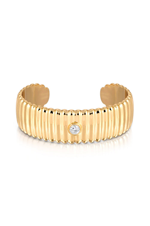 Ettika Ribbed Crystal Cuff