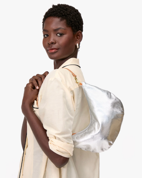 Clare V. Lune Bag (Silver Lamba)