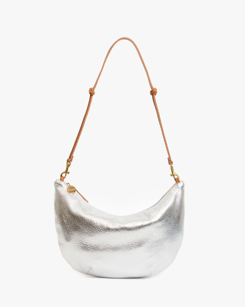 Clare V. Lune Bag (Silver Lamba)