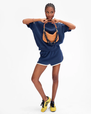 Clare V. Shortie Strap (Twilight Navy Matte Resin)