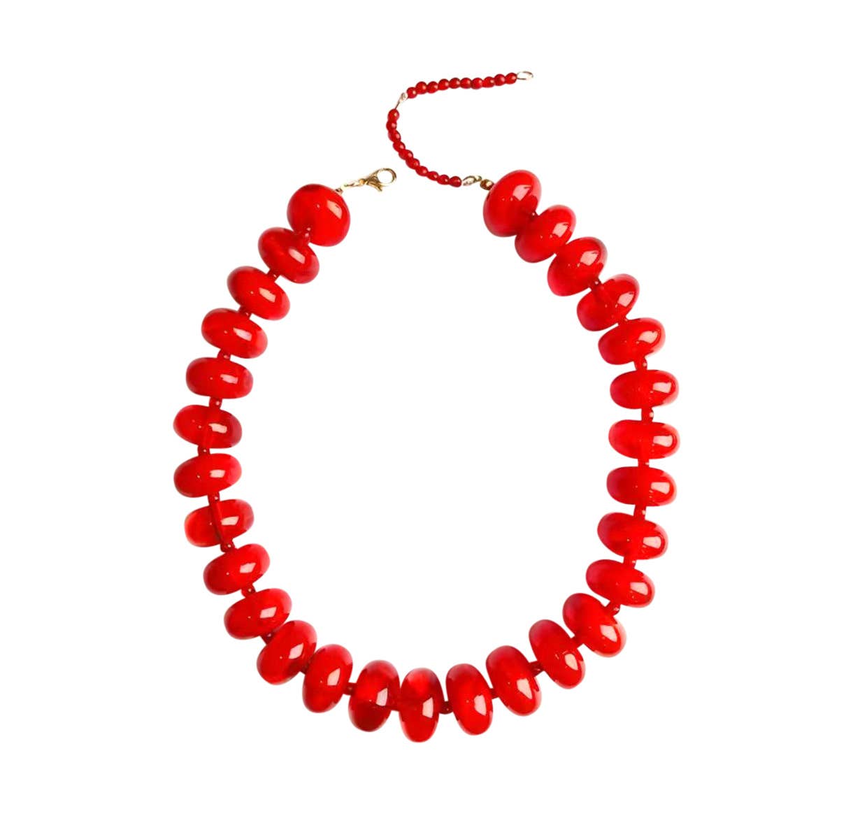 Gemelli Bailey Chunky Beaded Necklace - Red