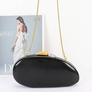 Metallic Faux Leather Clutch Bag