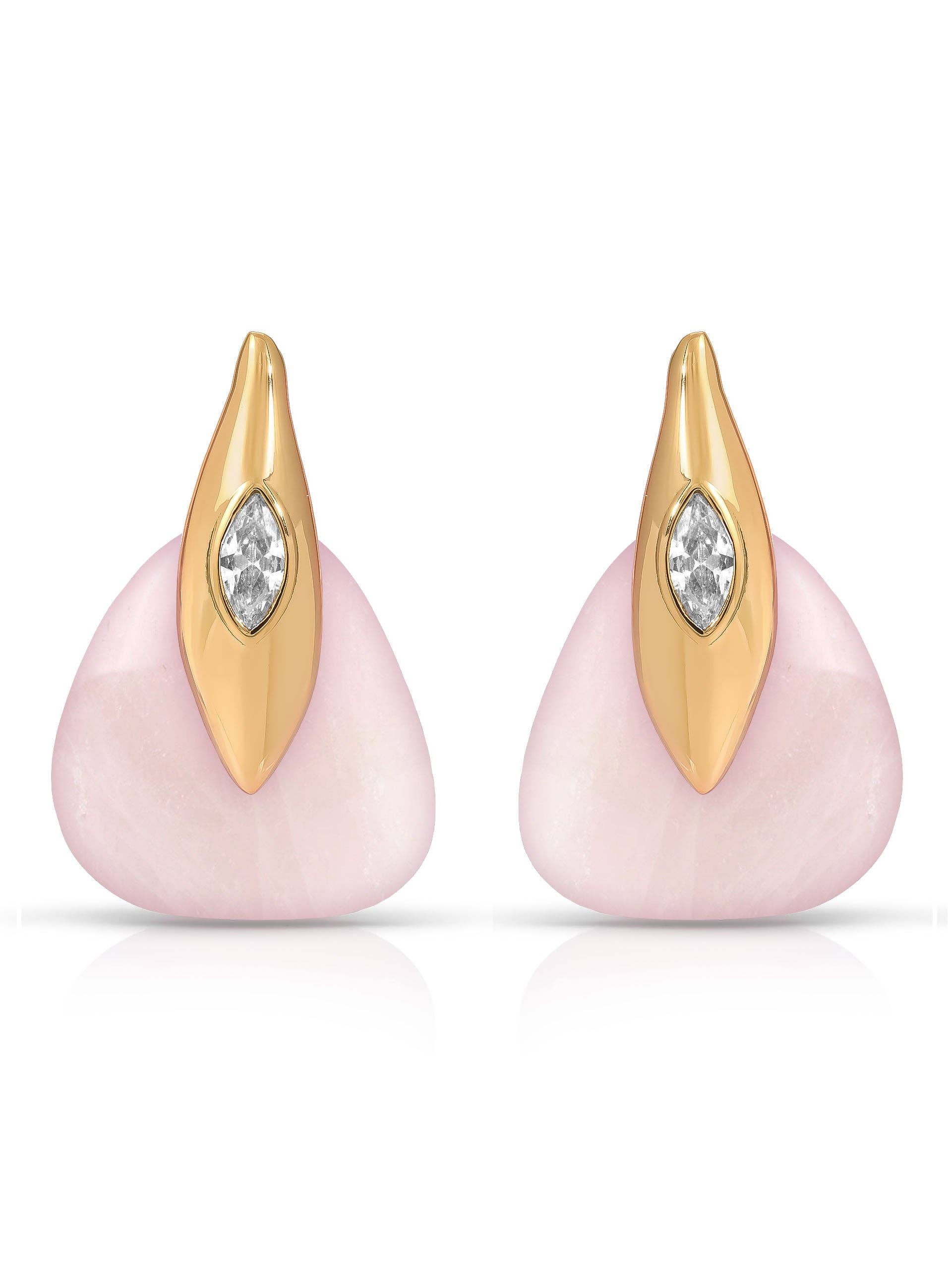 Ettika Solstice Earrings in Rose Quartz