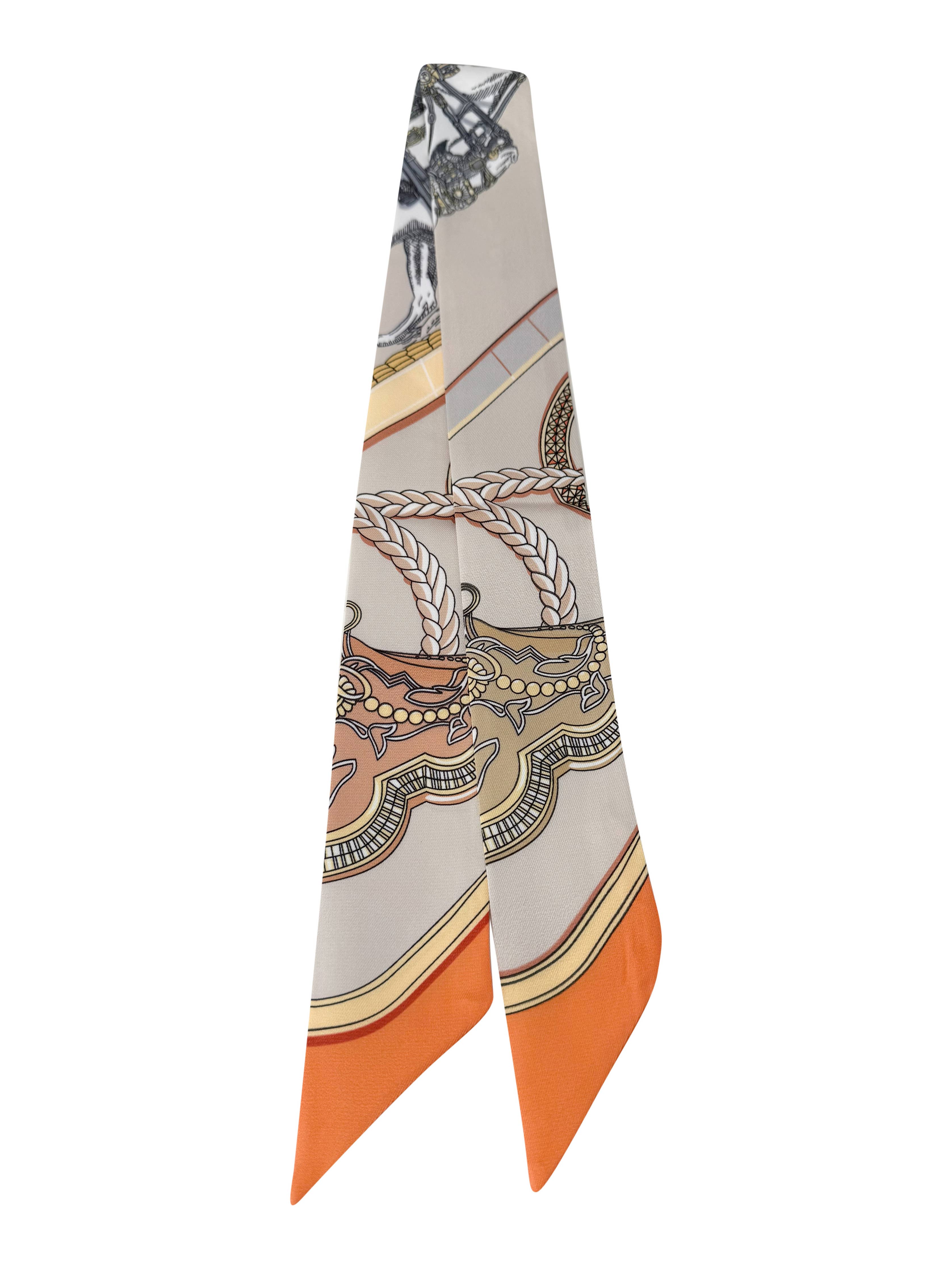 Gemelli Beige Equestrian Twilly Scarf
