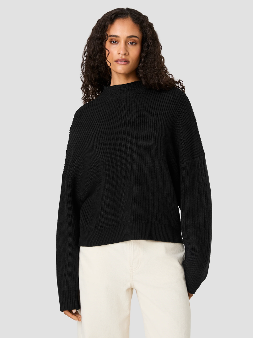 French Connection Babysoft Mockneck Rib Pullover Sweater