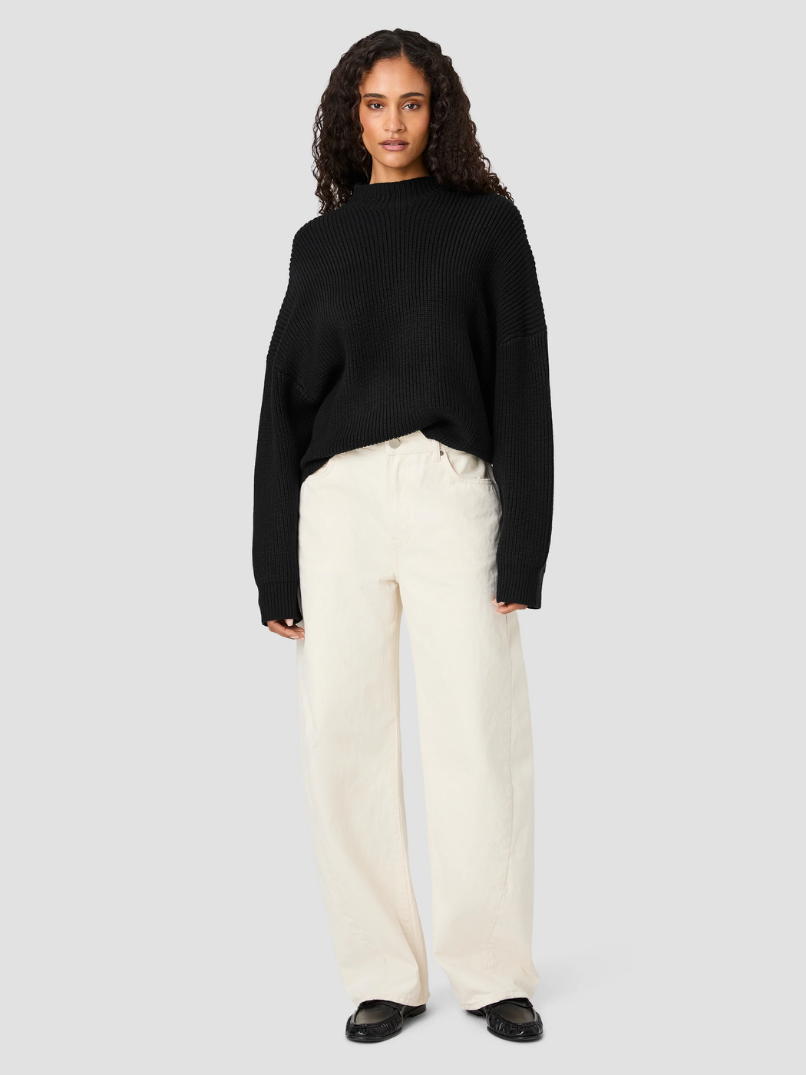 French Connection Babysoft Mockneck Rib Pullover Sweater