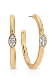 Ettika Large Marquise Crystal Hoops