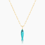 THATCH Howlite Fortuna Fish Charm Necklace