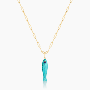 THATCH Howlite Fortuna Fish Charm Necklace