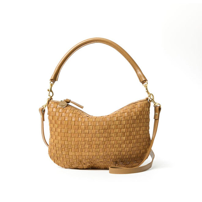 Petit Moyen Messenger- Leather & Suede Woven Checker