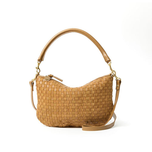 Petit Moyen Messenger- Leather & Suede Woven Checker