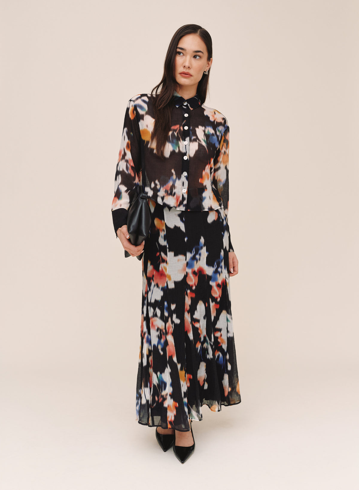 B3753-L83-304 - RELEASE PLEAT CHIFFON SKIRT