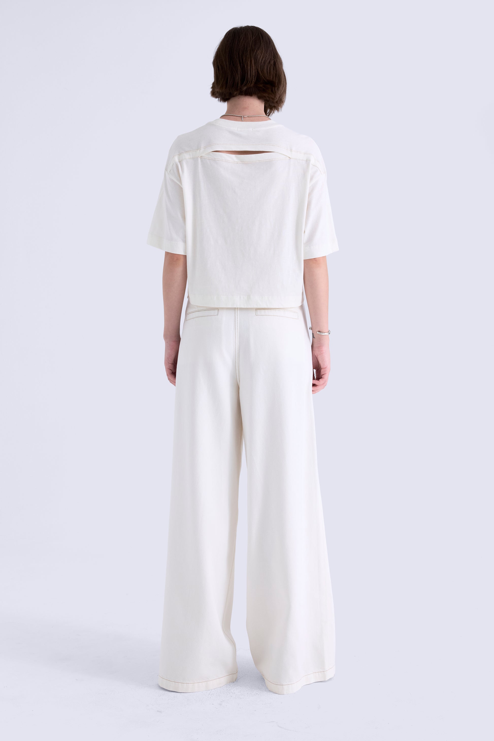 DELPHINE PLEATED DENIM WIDE LEG