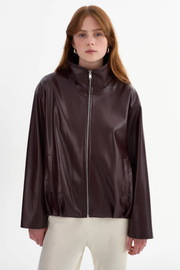 LAMARQUE Denita Faux Leather Oversized Bomber Jacket