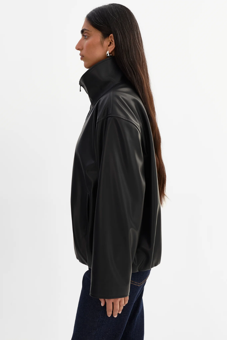 LAMARQUE Denita Faux Leather Oversized Bomber Jacket