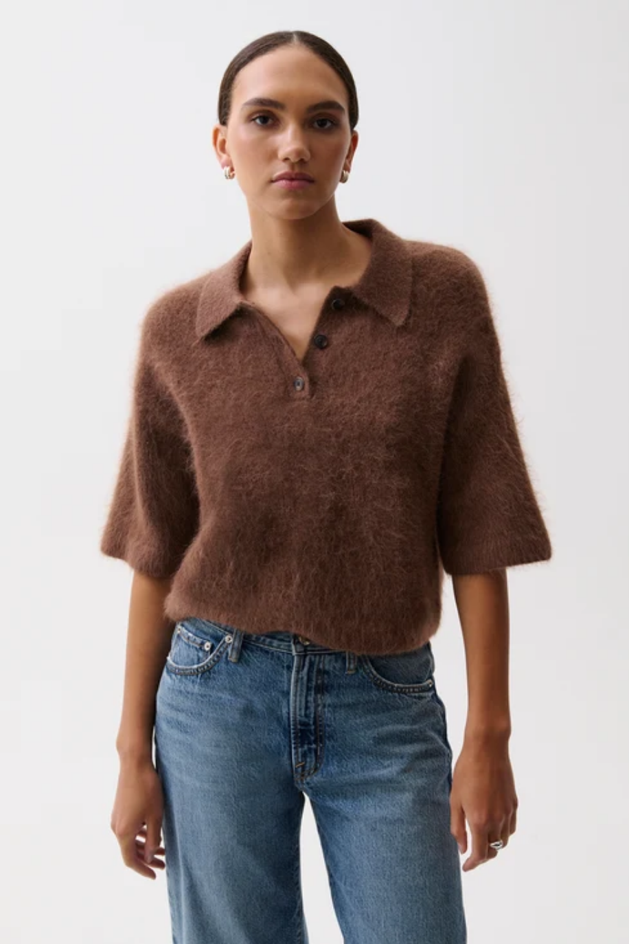 Pistola Nadya Alpaca Blend Boxy Polo Sweater