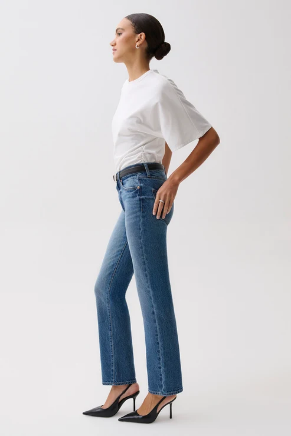 Pistola Aleks Mid Rise Straight Jean (Sea Salt)