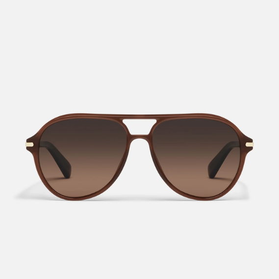 QUAY Day One Retro Oversized Aviator Polarized Sunglasses