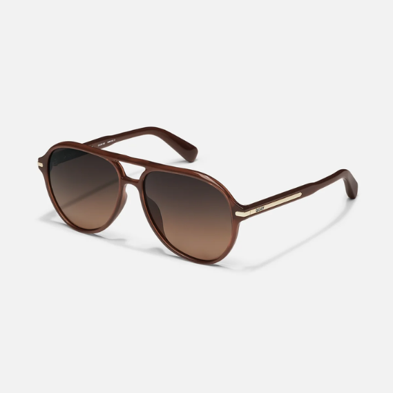 QUAY Day One Retro Oversized Aviator Polarized Sunglasses
