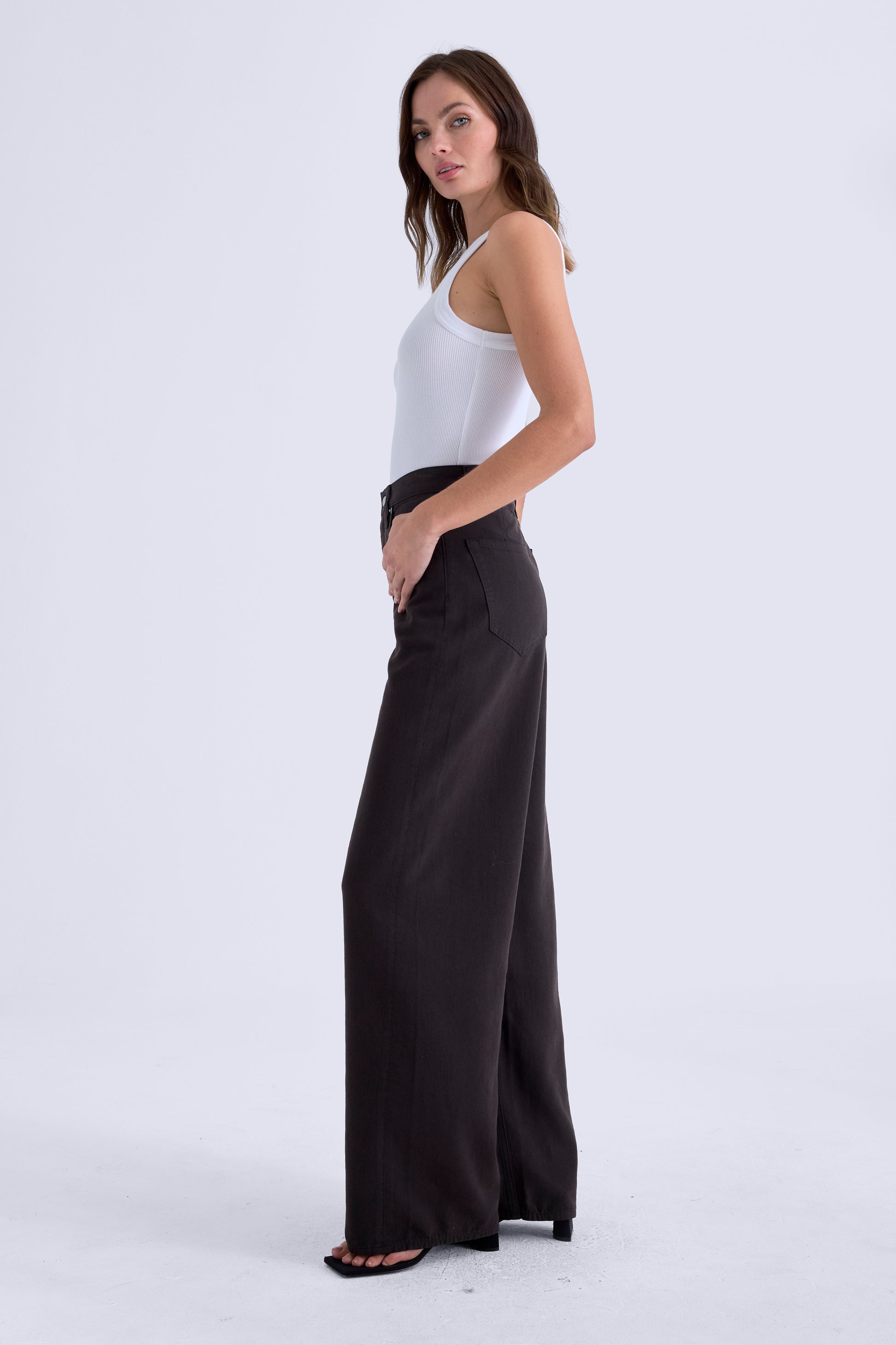 SYDNEY HIGH RISE LINEN BOWED WIDE LEG