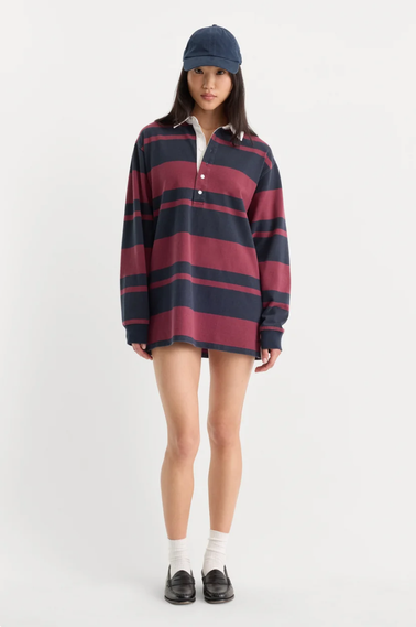 GOOD AMERICAN Knit Rugby Mini Dress