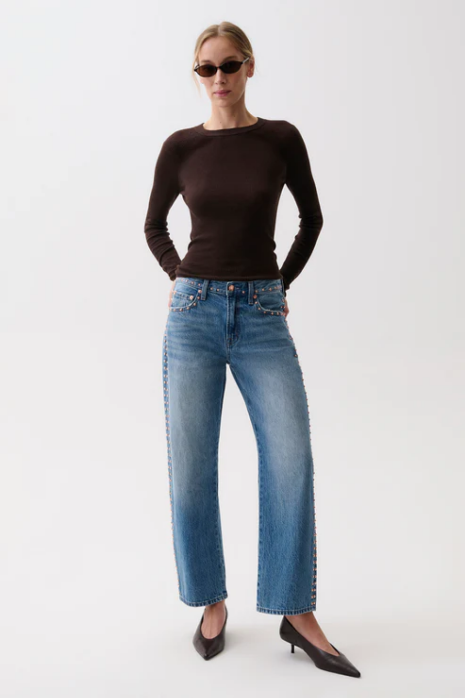 Pistola Lexi Mid Rise Bowed Straight Jean