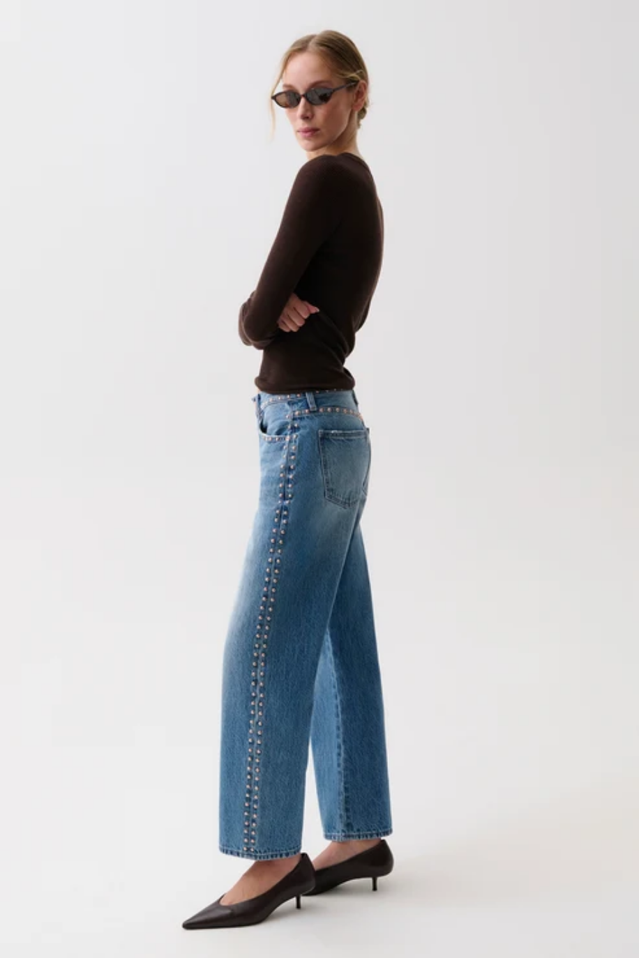 Pistola Lexi Mid Rise Bowed Straight Jean