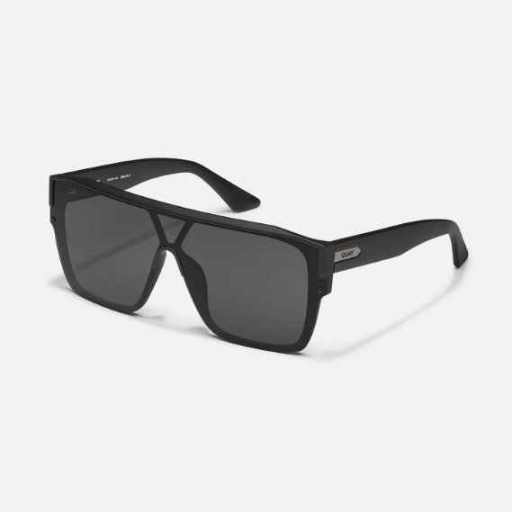 QUAY Tempo Oversized Polarized Shield Sunglasses