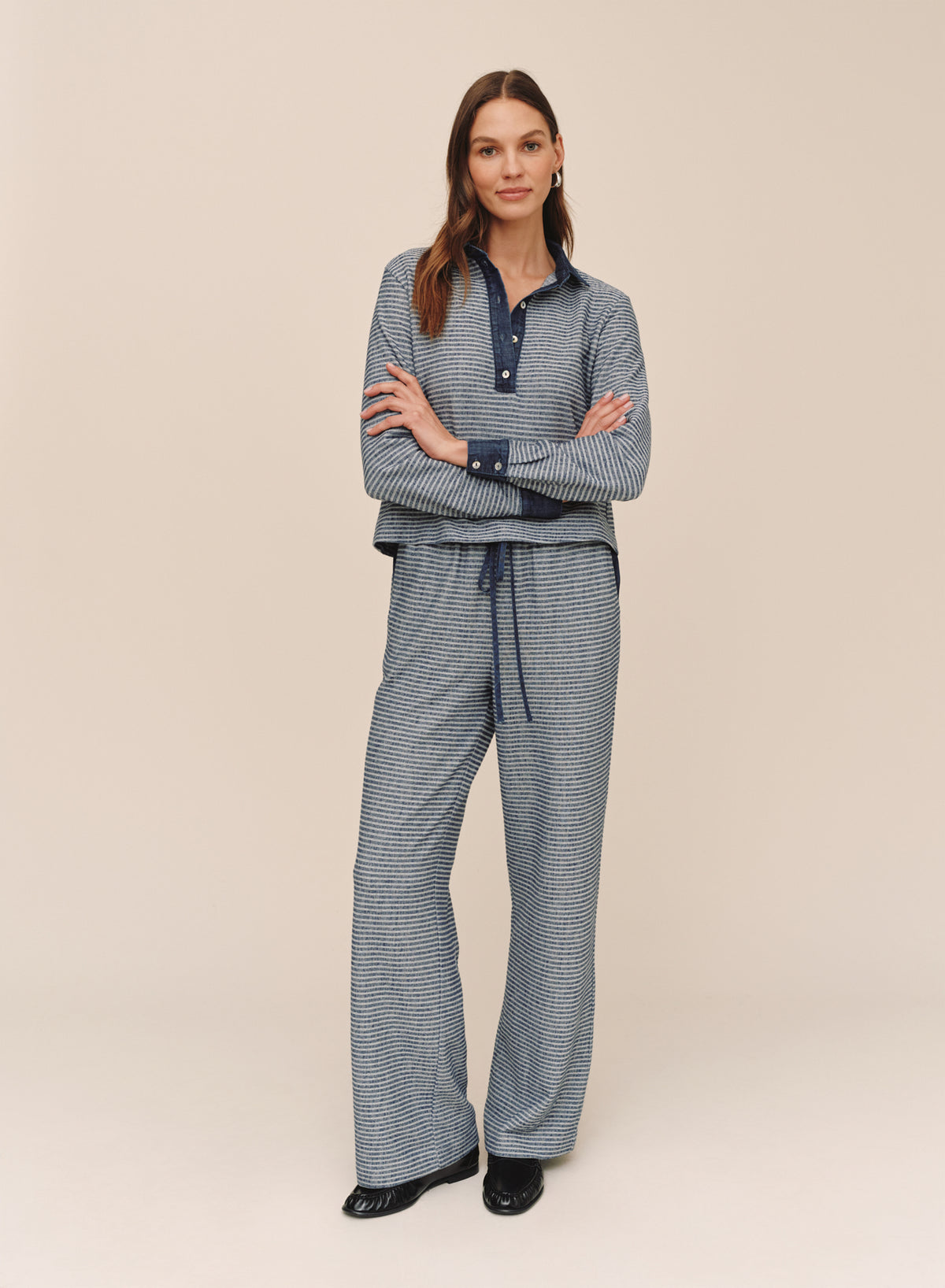 B30012-L84-556 - CONTRAST WIDE LEG PANT