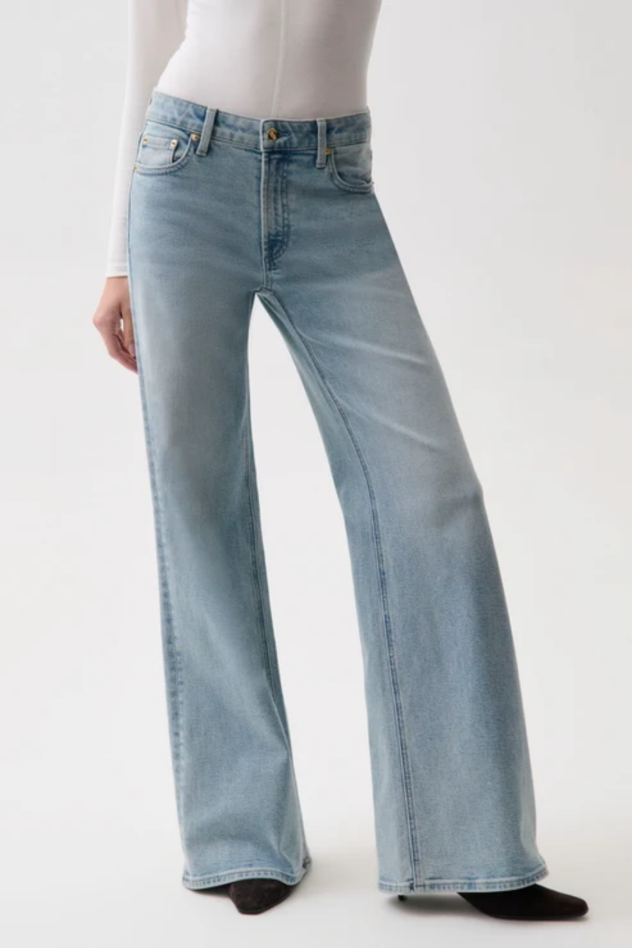 Pistola Vivian Mid Rise Wide Leg Jean